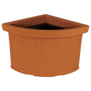 Vaso Fioriera angolare decorativa classica tradizionale 40x40 H34 in polimero resistente terracotta per piante per giardini e terrazze - Made in Italy