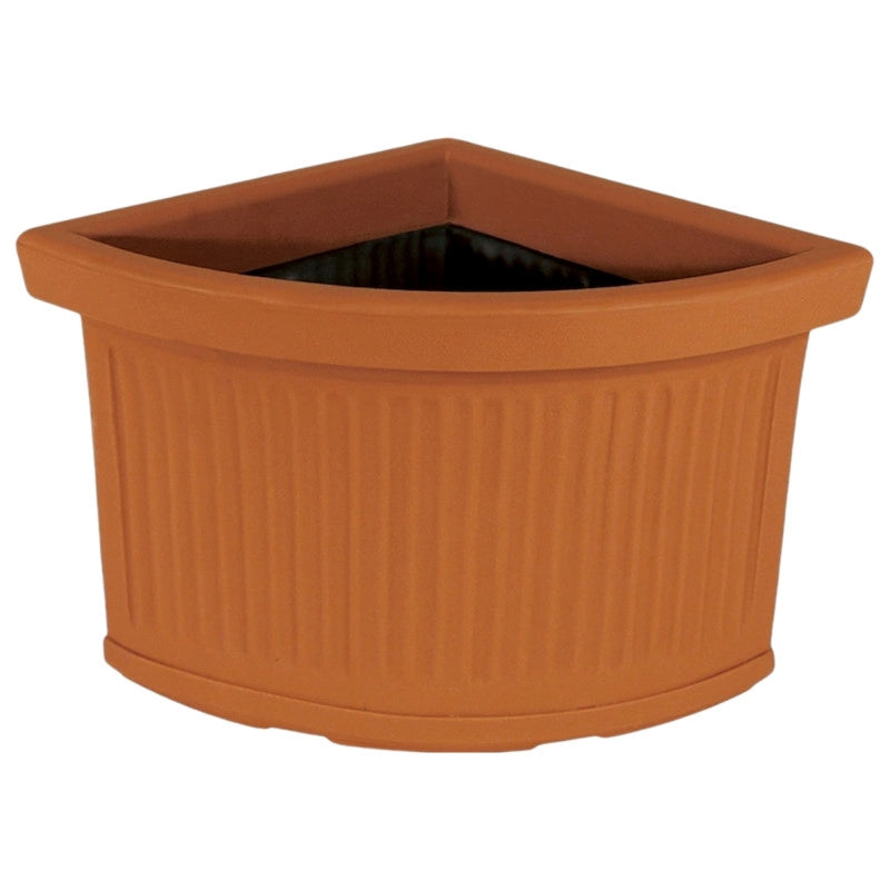 Vaso Fioriera angolare decorativa classica tradizionale 40x40 H34 in polimero resistente terracotta per piante per giardini e terrazze - Made in Italy