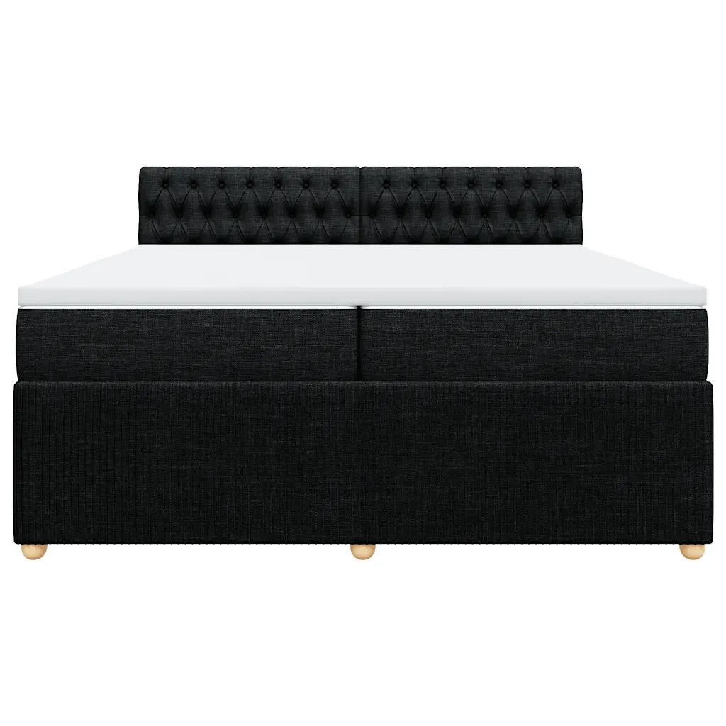 Giroletto a Molle con Materasso Nero 200x200 cm in Tessuto 3287572