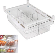Cassetta di stoccaggio con carrello - box trasparente per congelatore - organizzatore frutta verdura uovo con piatti e separatori