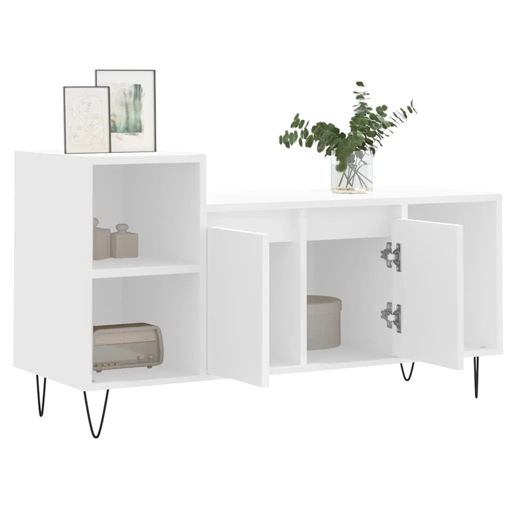 Mobile Porta TV Bianco 100x35x55 cm in Legno Multistrato 831316