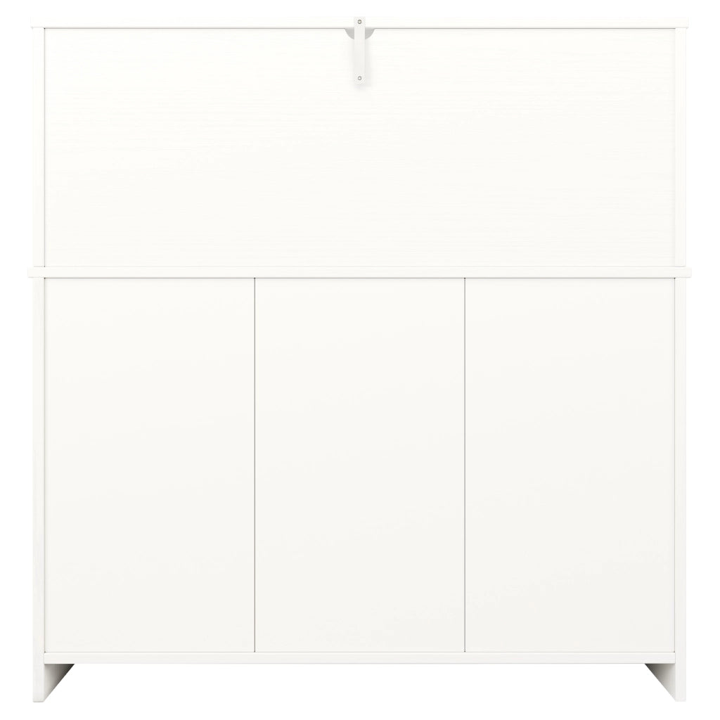 Credenza ¨C MINIMAL ¨C Bianco con Decoro Nero, Legno, Divisorio, 120x40x120