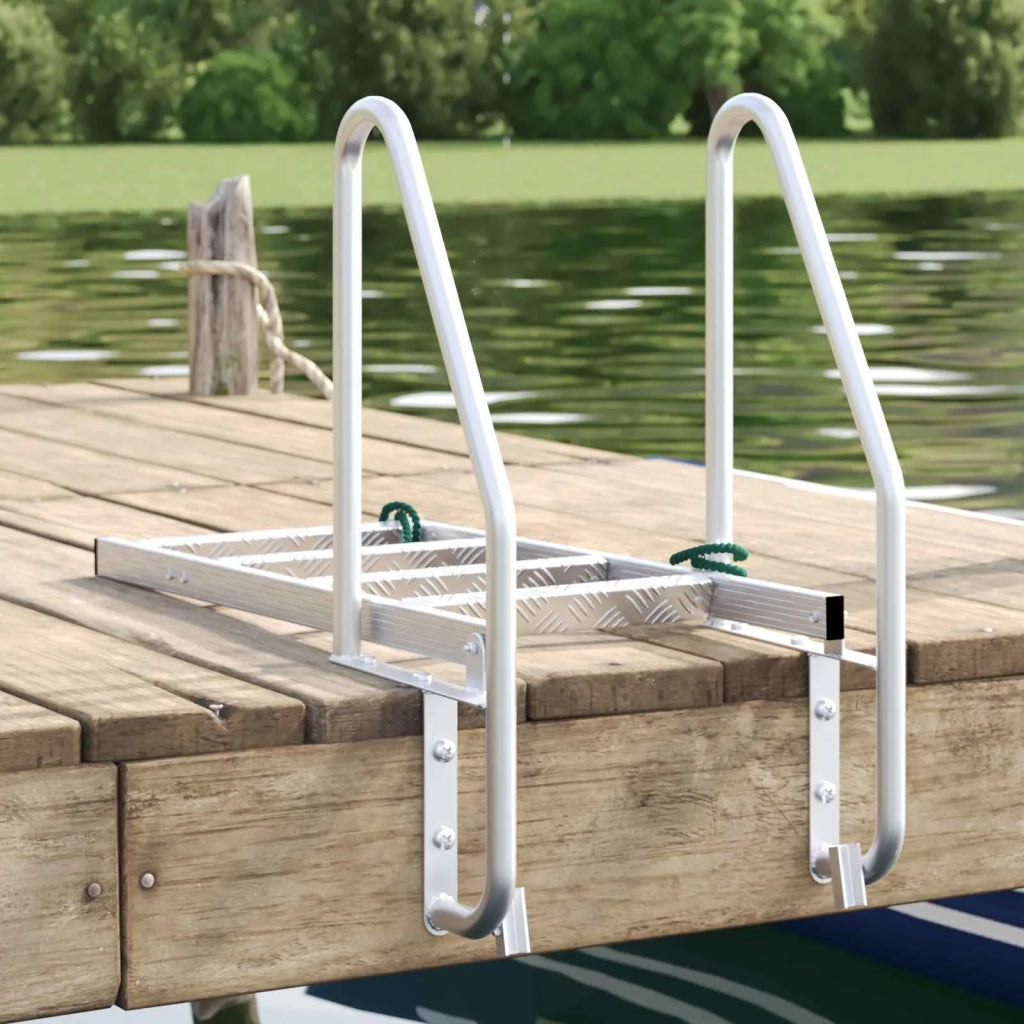 Scala da Dock a 4 Gradini Argento 58 x 77 x 166 cm Alluminio CFW3906246