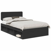 Letto matrimoniale | Letto per adulti | Struttura del letto Nero 135 x 190 cm Pino massello