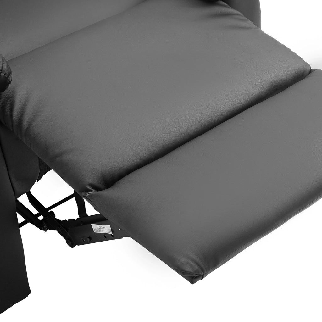 Poltrona Relax Reclinabile ¨C Xylo ¨C Imbottita Ergonomica Poggiapiedi Similpelle Nero 80x97x107cm