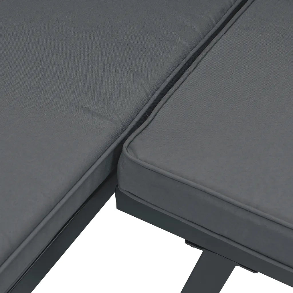 Panche Giardino con Cuscini 2pz Nere Acciaio Verniciato Polvere 4008104