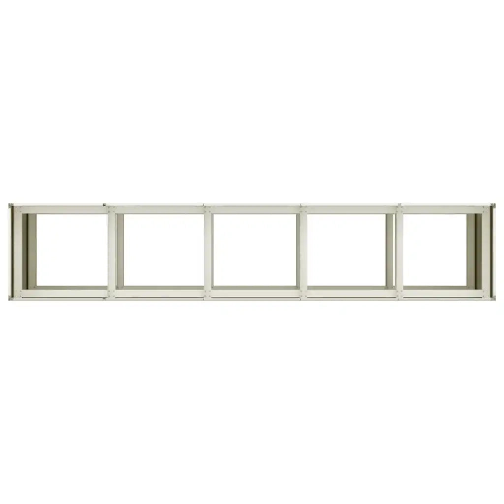 Fioriera-Vaso-Contenitore per Piante Bianca 200x40x80 cm in Acciaio Laminato a Freddo