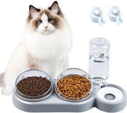 Piatto alimentare 3 in 1 per gatti con inclinazione standard 15° - Grigio