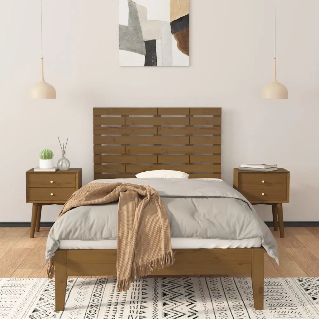 Testiera | Testata da Parete Ambra 106x3x63 cm in Legno Massello di Pino