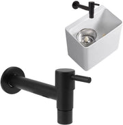 Wastafel con maniglia in acciaio inossidabile 304 - Montaggio a parete - G1/2 - Flessibile - Resistente agli urti - Esterno - Modello compatibile con G1/2