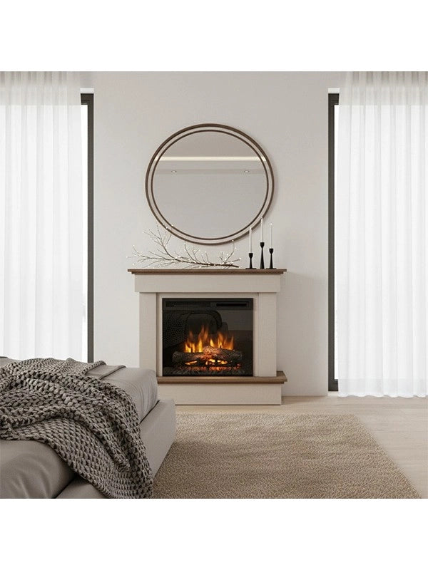 TORMES - Caminetto elettrico a libera installazione a LED - 23" - Cashmere - Rovere - 100,5 x 89 x 33,5