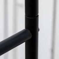 Carrello Portalegna in Acciaio con 2 Ruote per Interno ed Esterno, 77x42x105 cm, Nero