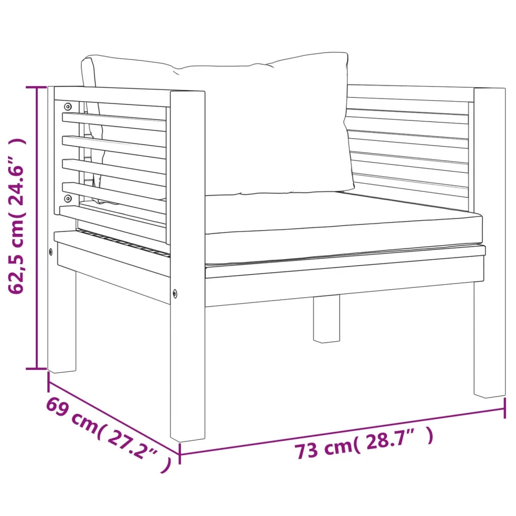 Set Divani da Giardino 5 pz con Cuscini in Massello di Acacia cod mxl 38162