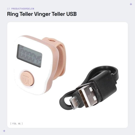 Contatore di Ghiaccio - USB Ricaricabile - Bianco - Resistenze al Sudore - Anello Illuminante - Adatto per la Casa - Compatto e Facile da Usare