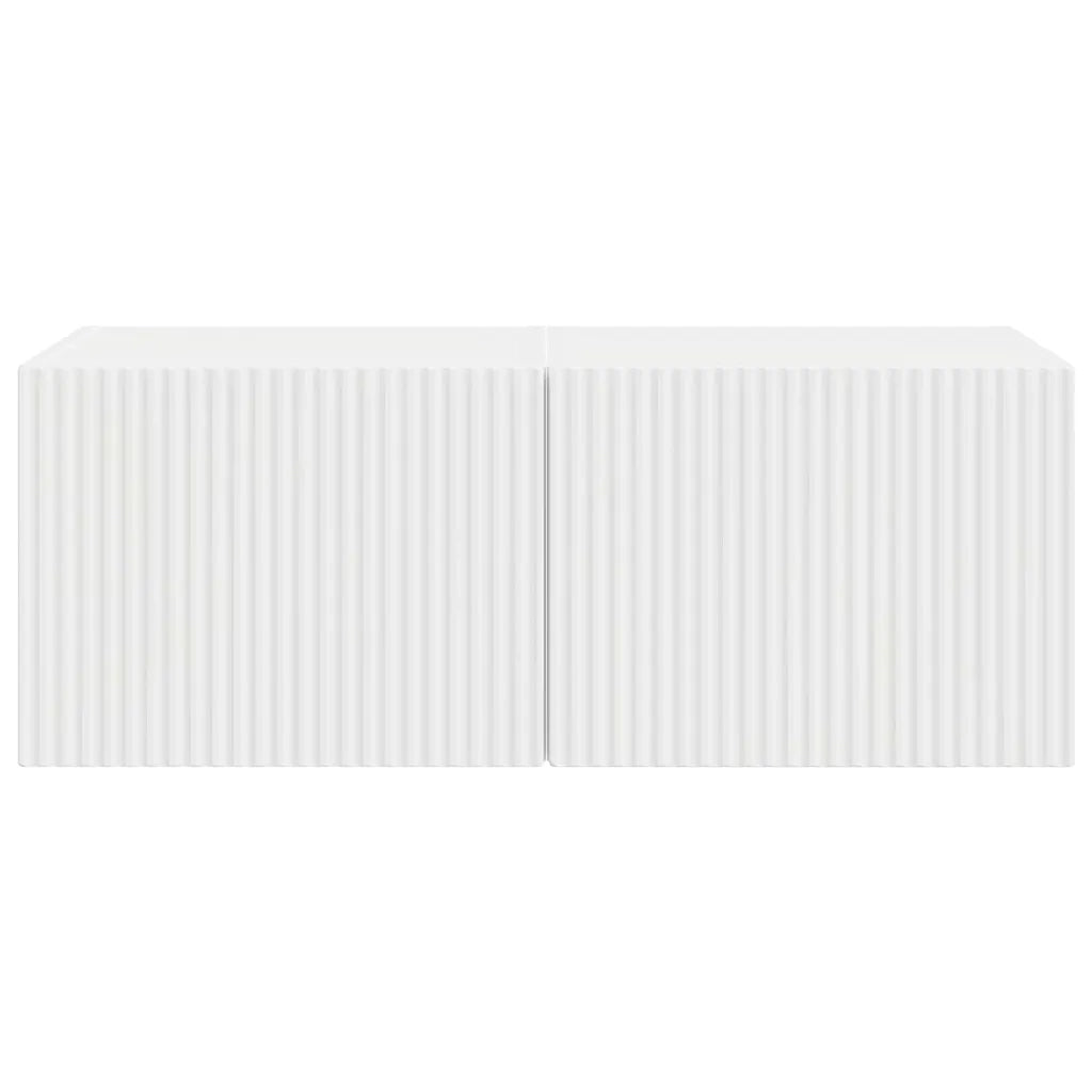 Mobile TV da parete 2 pcs Bianco Lucido 39 x 31 x 29,5 cm 892178