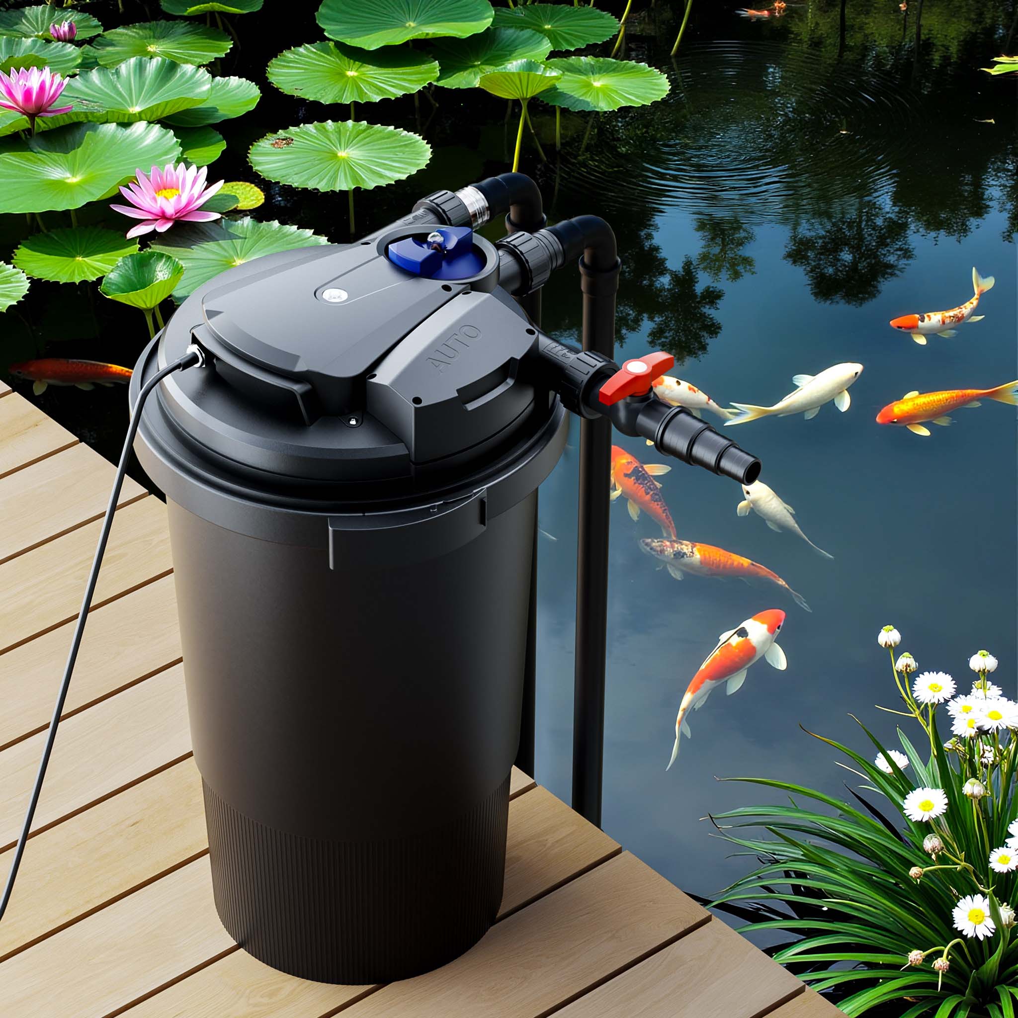 CPA-15000 Filtro a pressione per laghetto con UVC da 18 W Per laghetti fino a 30000 litri