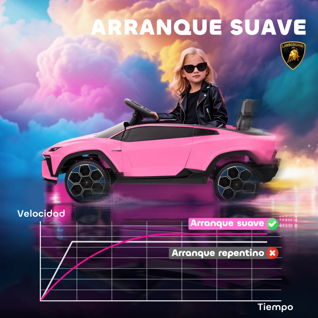 Auto Bambini Lamborghini Elettrica 12V ¨C zephmum ¨C Rosa con Telecomando