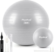 Palla da ginnastica grigia da 55 cm e set di palle da Pilates da 23 cm - anti-esplosione, anti-slip, palla di equilibrio, palla da yoga per uso domestico, palestra e ufficio