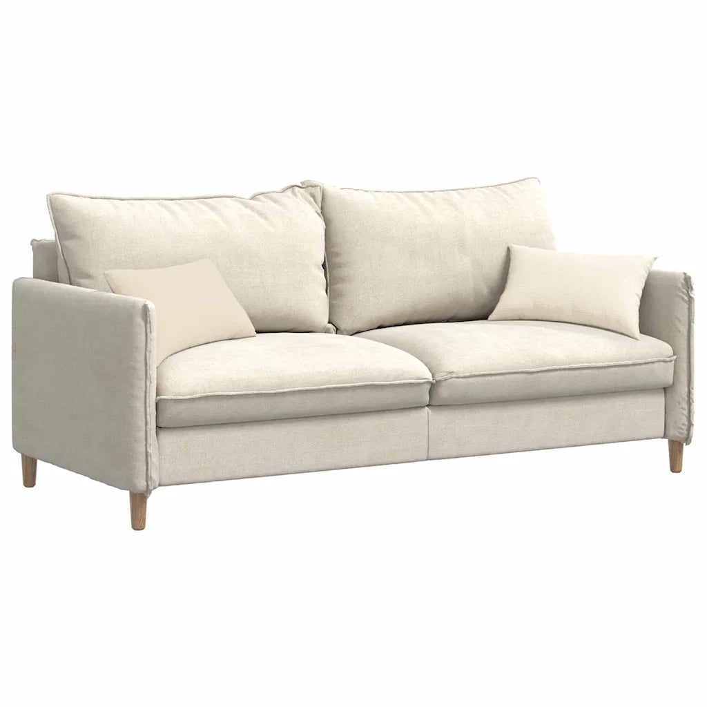 Cuscini da Divano 2 pz-Set di 2 Cuscini per Sofa Crema 50 x 30 cm Tessuto in Cords 151377