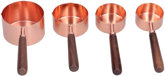 Set di Misurini in Acciaio Inossidabile da 4 - Cucchiaio di Misura in Acciaio Inossidabile - Set di Misurini Stivati - Multifunzionale - Accessorio Cucina - Ideale per Farina/Zucchero - Set di Misurini