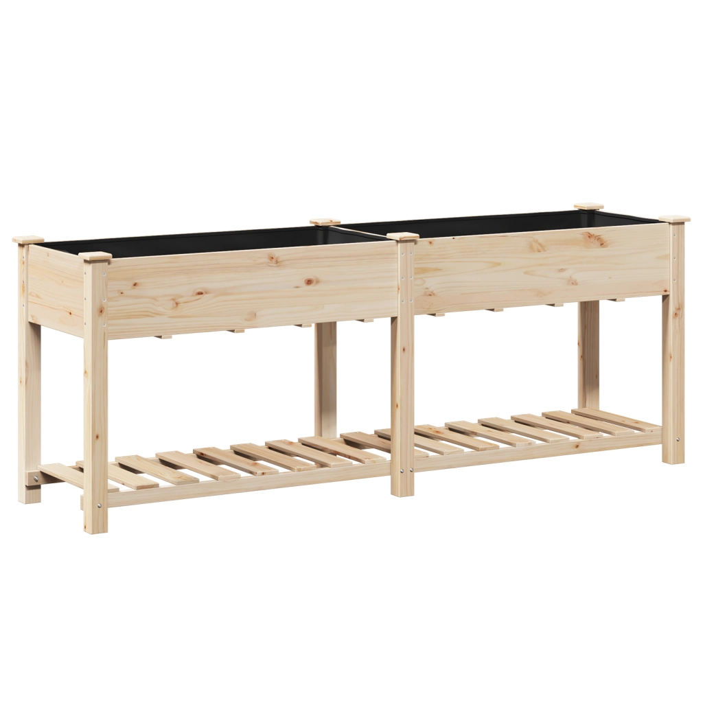 Fioriera da Giardino con Mensola 203x53x76 cm Legno Massello di Abete