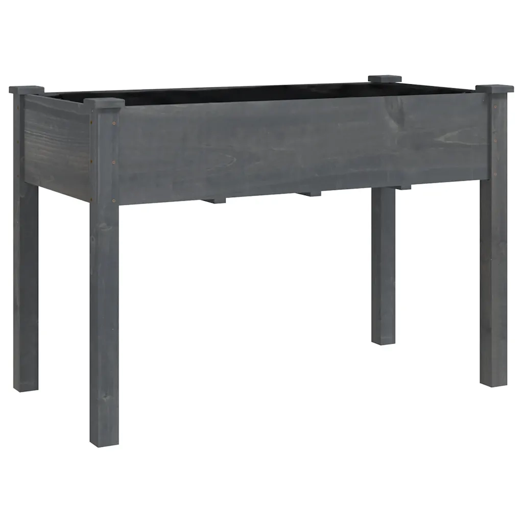 Fioriera con Fodera Grigia 118x59x76cm Legno Massello di Abetecod mxl 130770