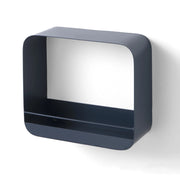 Mensola da parete JASPER in metallo nero e piano in vetro fumé