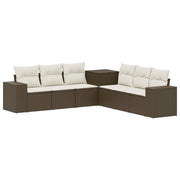 Set di divani 7 pcs Marrone e Bianco Crema 3448840