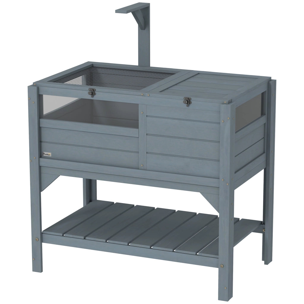 Recinto per Tartarughe con Scaffale Legno ¨C zephmum ¨C 103x84x51 cm