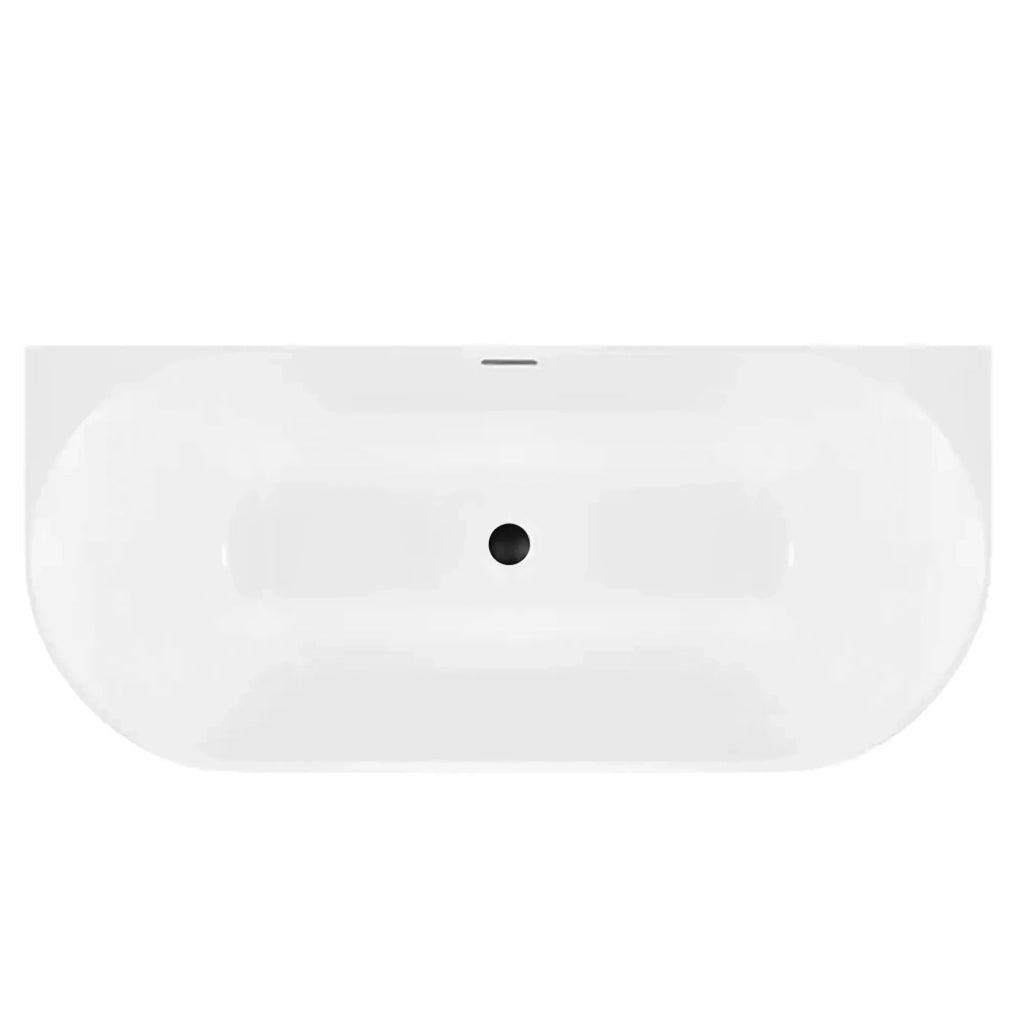 Vasca Bagno A Parete Capri Slim 150cm Copritappo nero