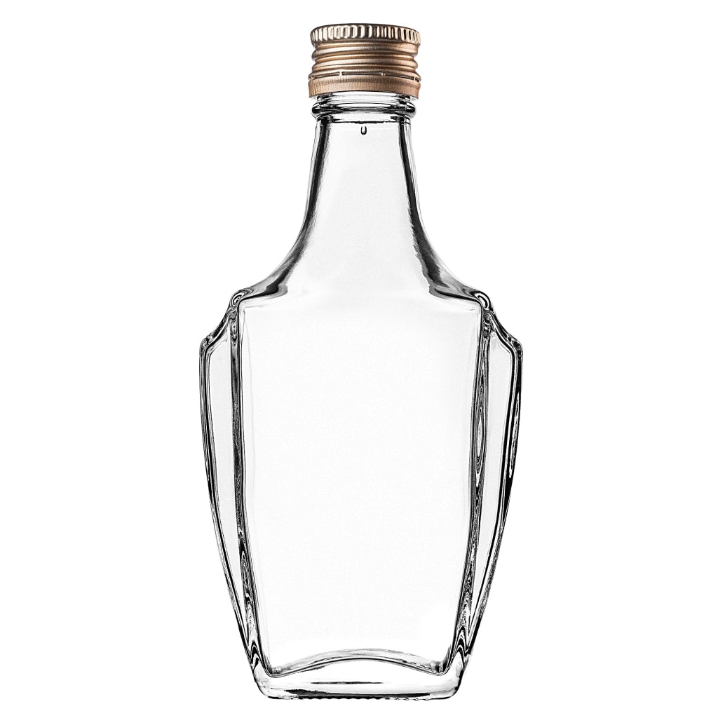 KADAX Bottiglia in Vetro per Tintura 250ml Con Tappo Oro 10pz.
