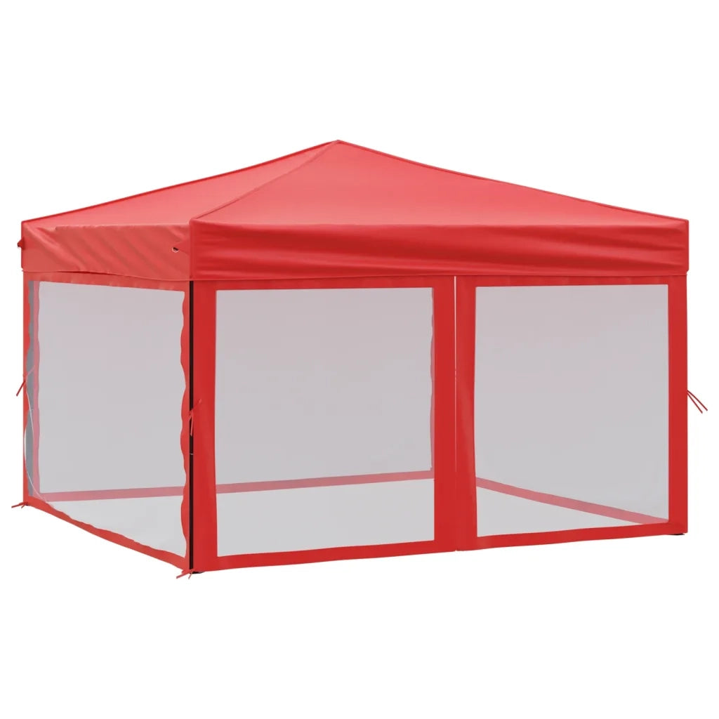 Tenda per Feste Pieghevole con Pareti Laterali-Tenda Gazebo Rosso 3x3 m 809947