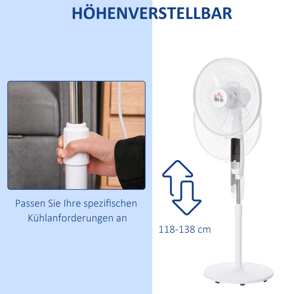 Ventilatore da terra ¨C zephmum ¨C 45x42x118-138 cm, bianco