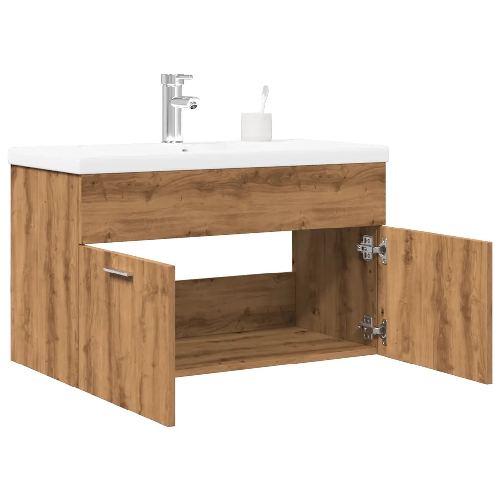 vidaXL Set Mobili da Bagno 2 pz Rovere Artigianale Legno Multistrato