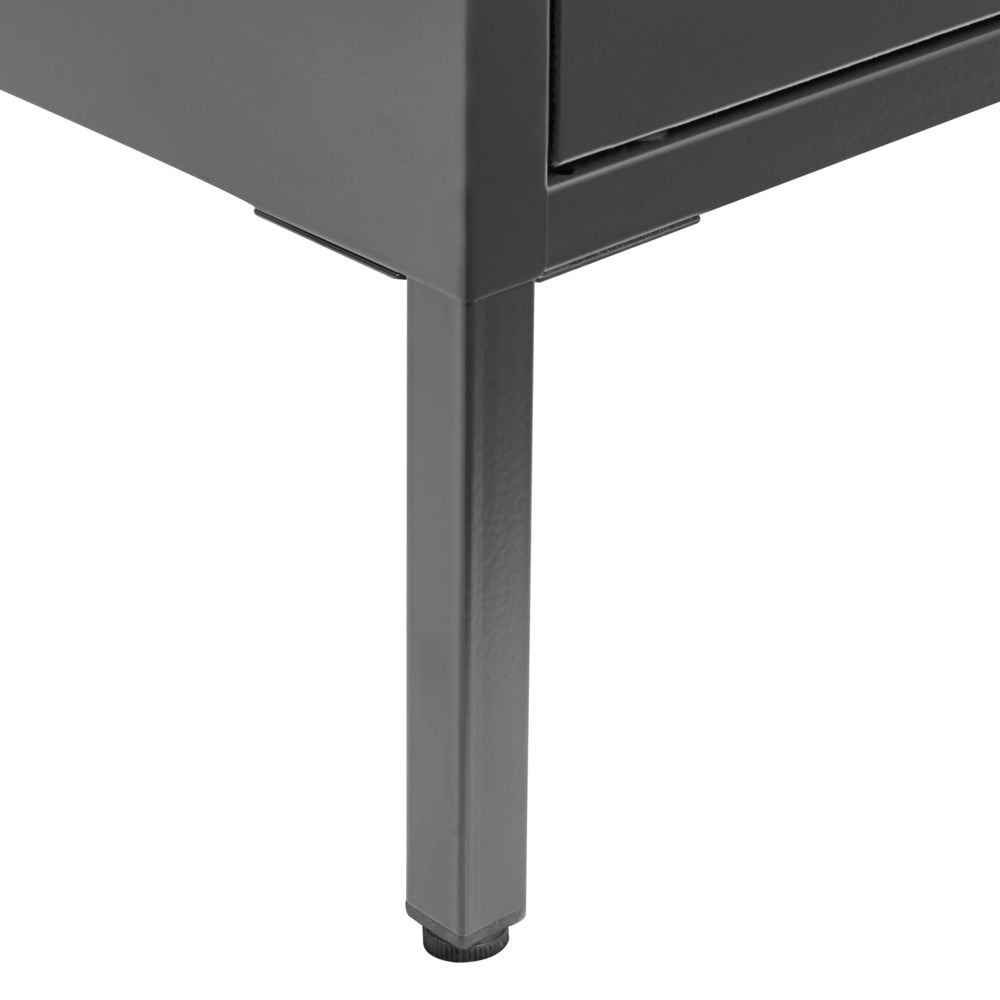Armadietto mobile contenitore Armadietto In Metallo Nero Con 5 Ripiani E Binario Moderno Home Office