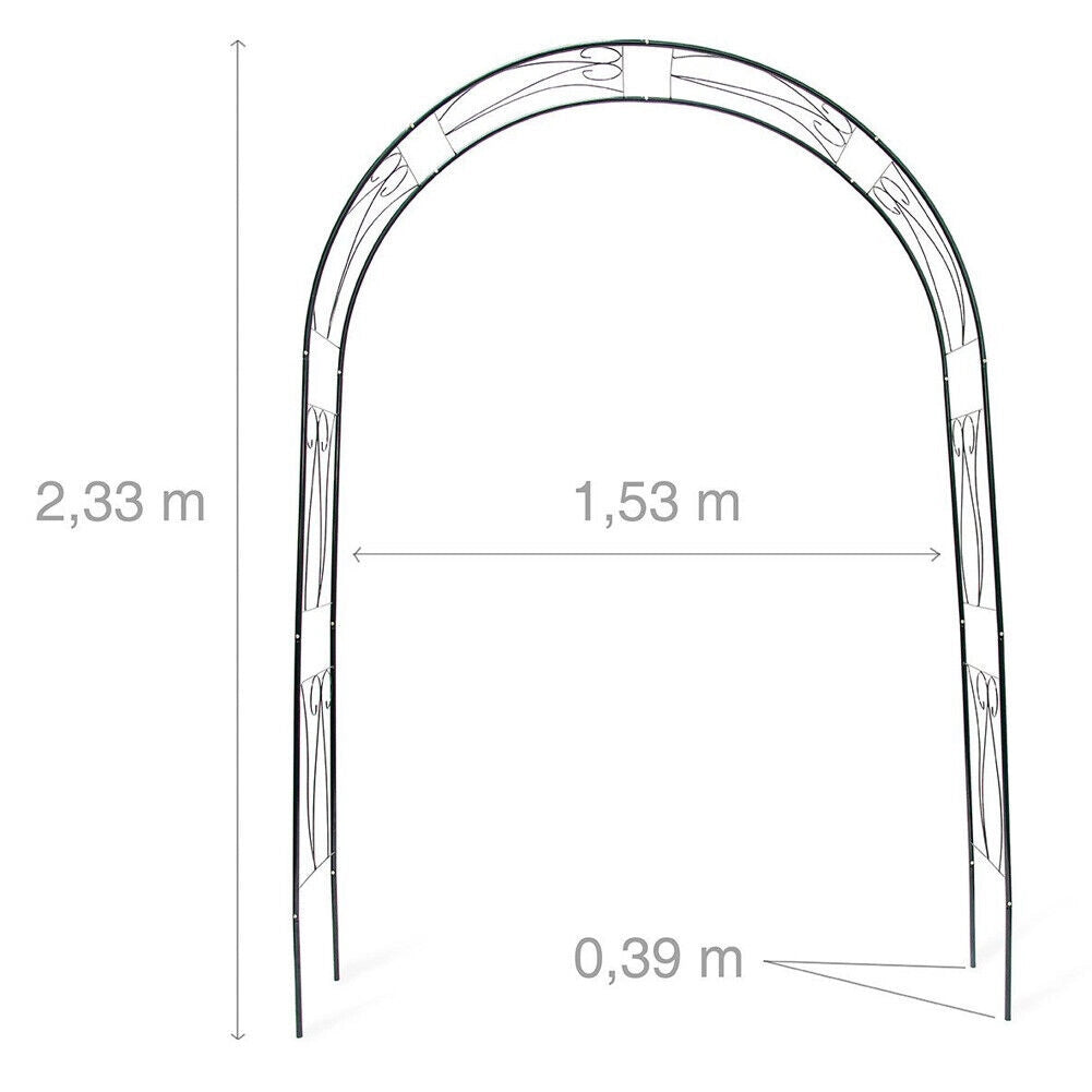 Arco da Giardino per Rose Piante Rampicanti Decorazione in Metallo Altezza 233cm