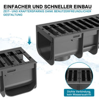 Canale di scolo 1m con griglia per scarico acqua 25t Canaletta di drenaggio