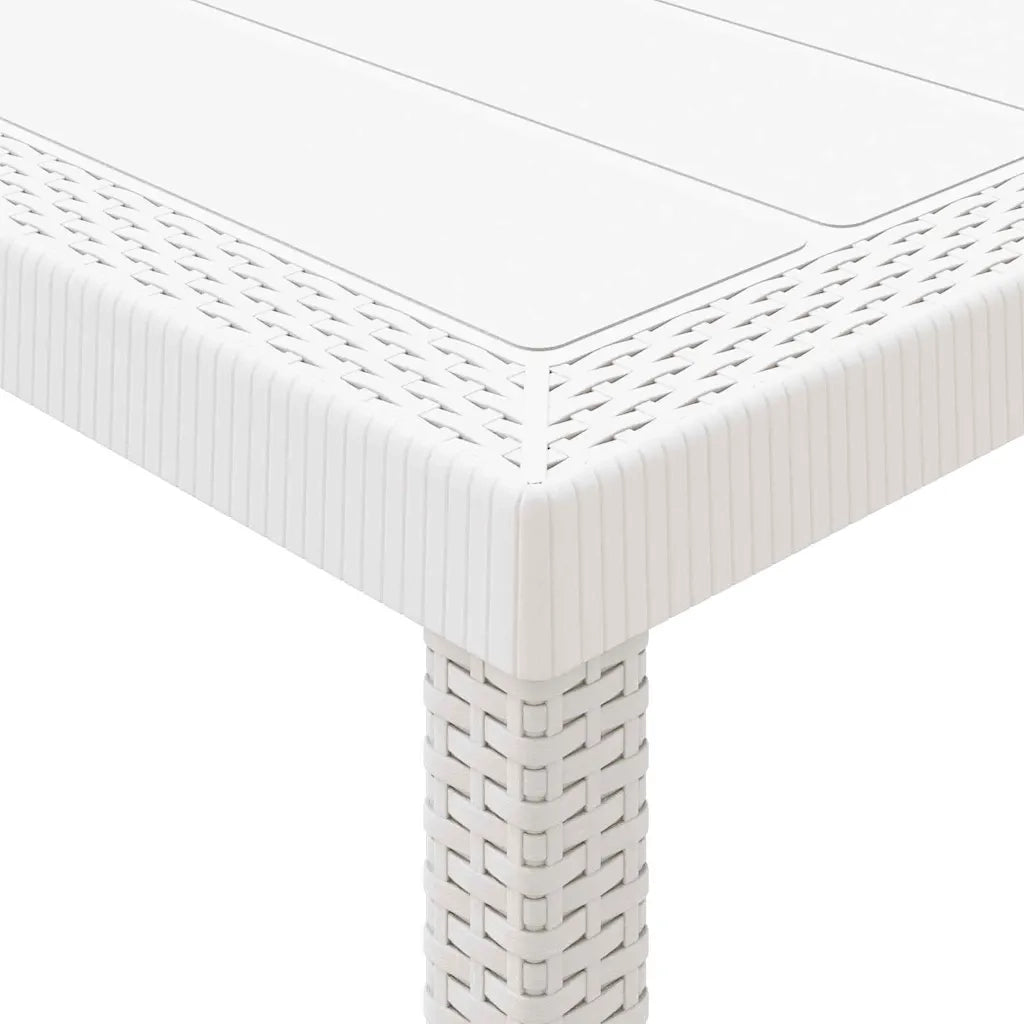 Set da pranzo da giardino con cuscini 17 pcs Bianco PP