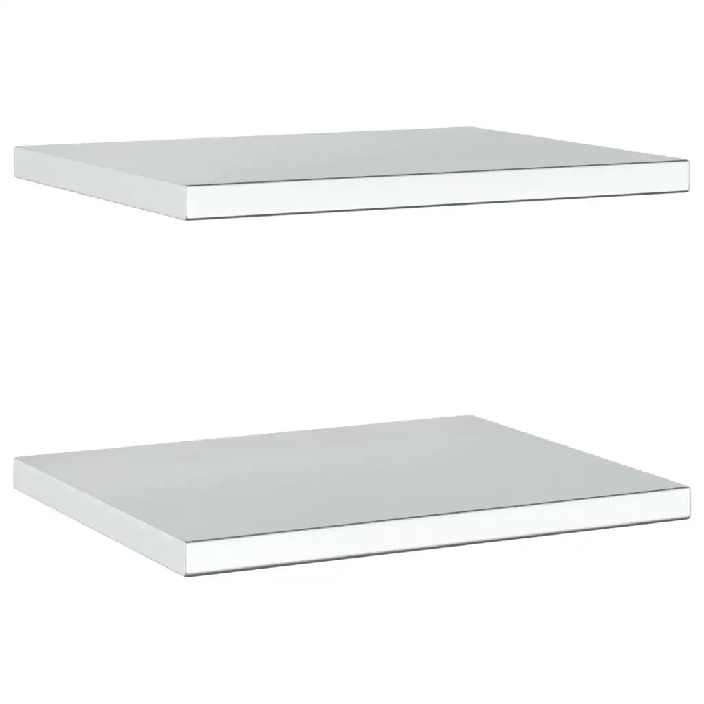 Mensole a Muro 2 pz 50x40 cm Argento in Acciaio Inossidabile 30284