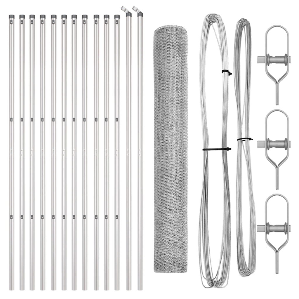 Set di Recinzione Set di 2 Acciaio zincato 25 x 1.2 m