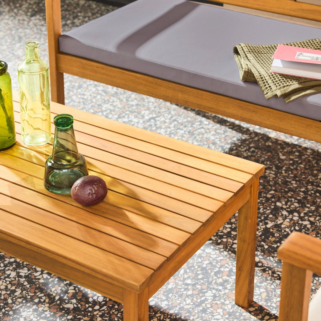 Salotto da giardino in legno di acacia, 4 posti, grigio