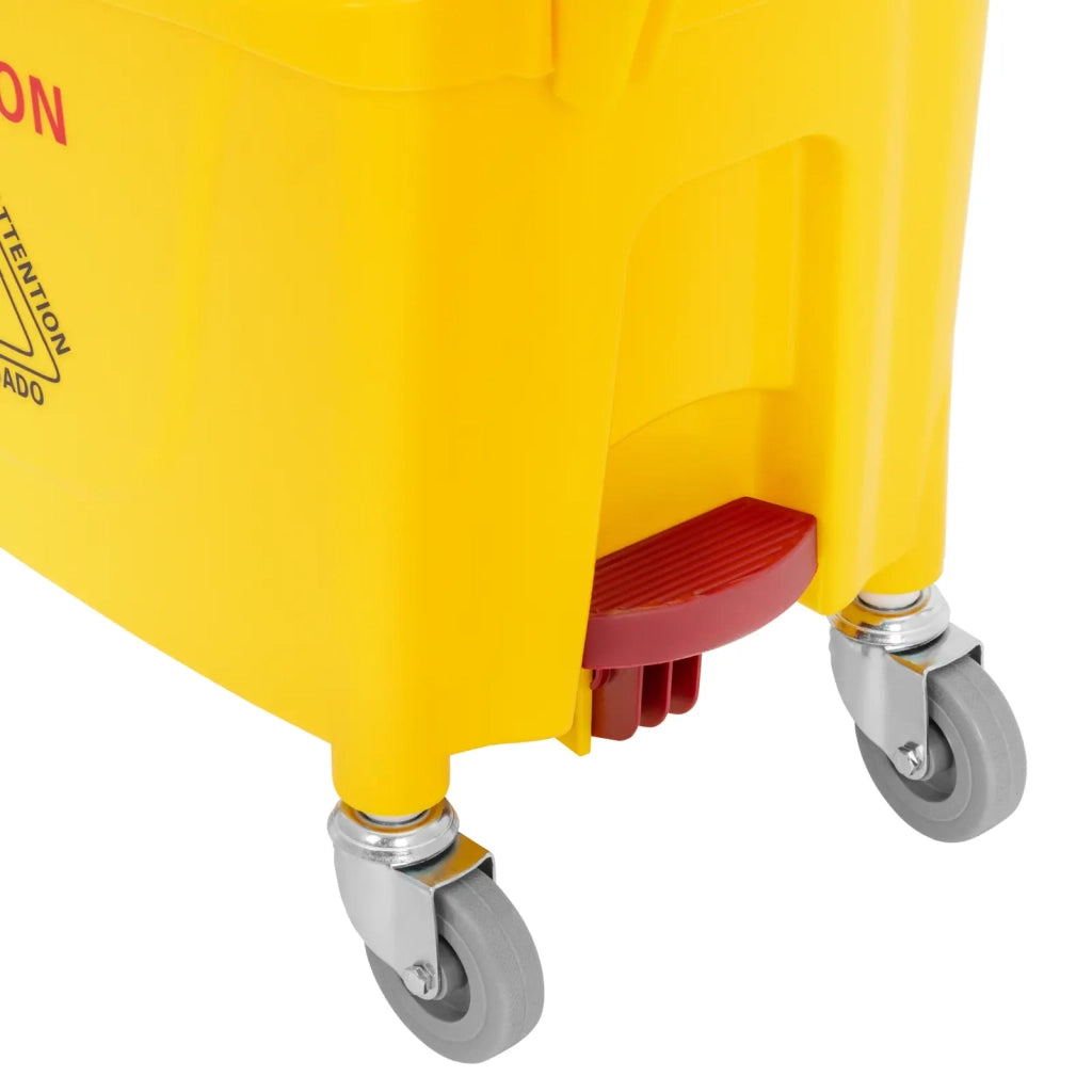 Secchio strizzatore professionale in plastica gialla da 32 litri con ruote 14_0009916