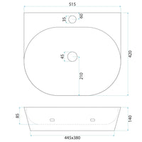 Lavabo Da Appoggio In Ceramica Rea Kim 52