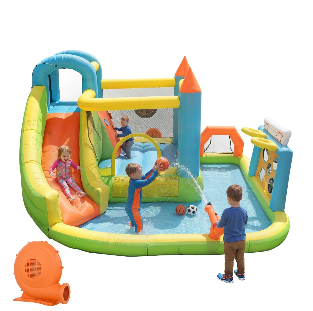 Parco acquatico gonfiabile per bambini 360 x 320 x 200 cm in tessuto Oxford multicolore