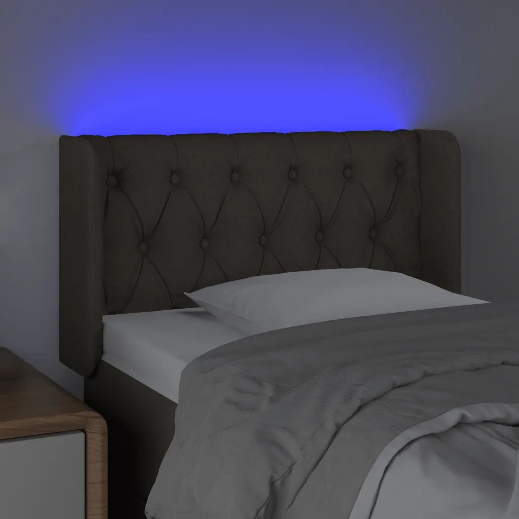 Testiera a LED Tortora 83x16x78/88 cm in Tessuto 3123550