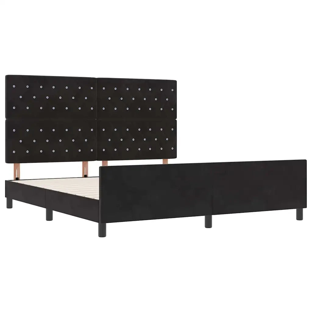 Letto a molle con testiera Nero 180 x 200 cm Velluto 3344893