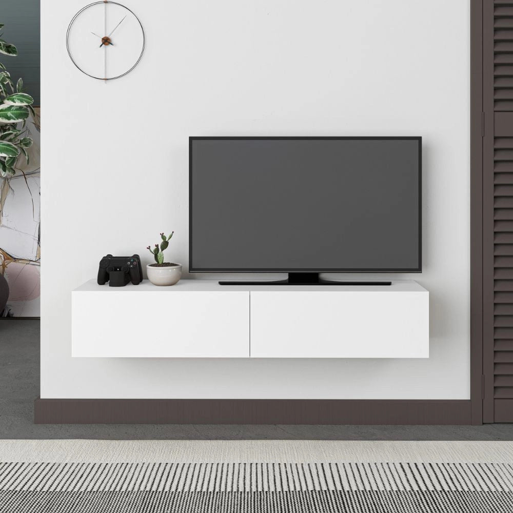 Mobile porta TV sospeso ante a ribalta Francy colore bianco 135 cm