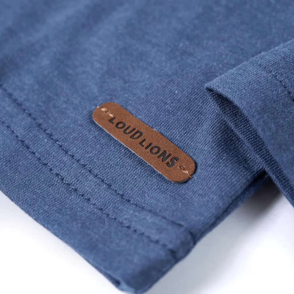 Maglietta Bambino a Maniche Lunghe Blu Mélange 140 12993