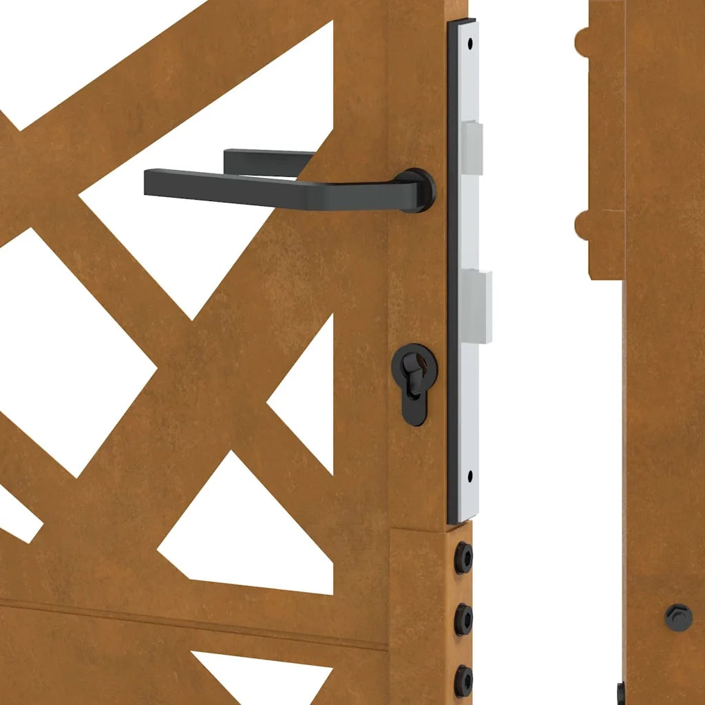 Cancello da Giardino 105x155 cm Acciaio Corten Design Leggero