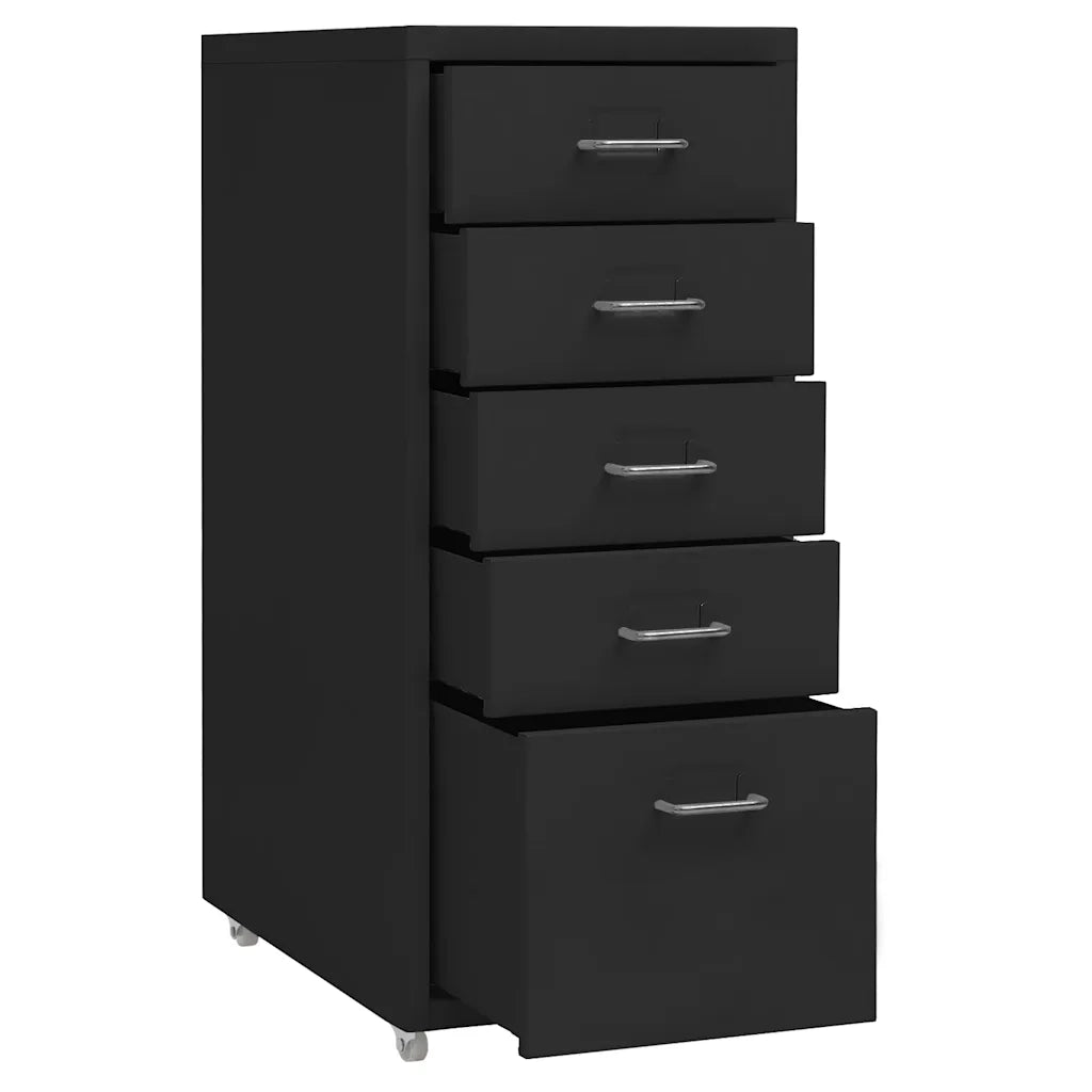 Schedario Mobile Nero 28x41x69 cm in Metallo CFW9335579